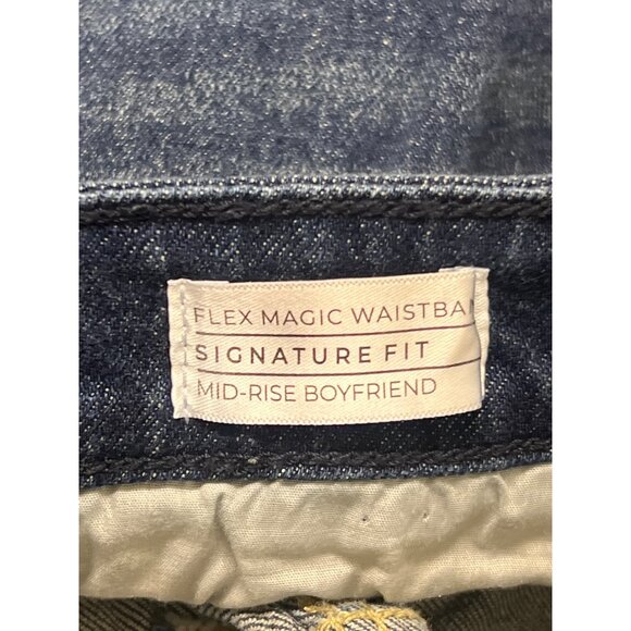 Lane Bryant Plus Size  Magic Waist Mid Rise Boyfriend Dark Wash Jeans Sz 14 - Picture 9 of 9